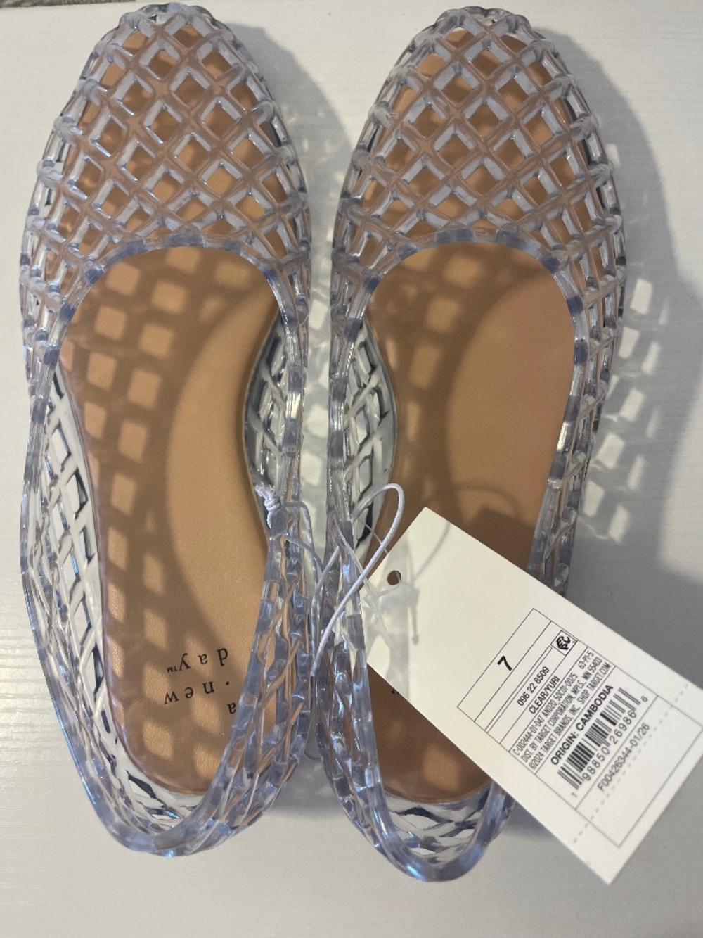 Women's Yuri Jelly Flats - a New Day Clear size 7 New with tags
